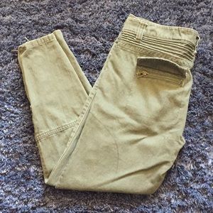 Army green Joe’s skinny jeans